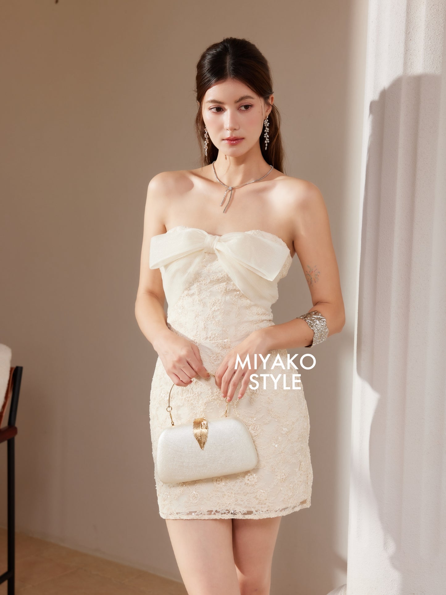 Luxe Ribbon Detachable Halter 2 in 1 Dress