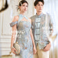 【万事如亿】Billionaire Premium Men Suit Cheongsam in Sea Blue 绿蓝色男唐装