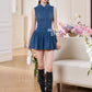 Denim Chic Mini Romper Dress