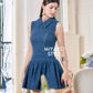 Denim Chic Mini Romper Dress
