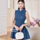 Denim Chic Mini Romper Dress