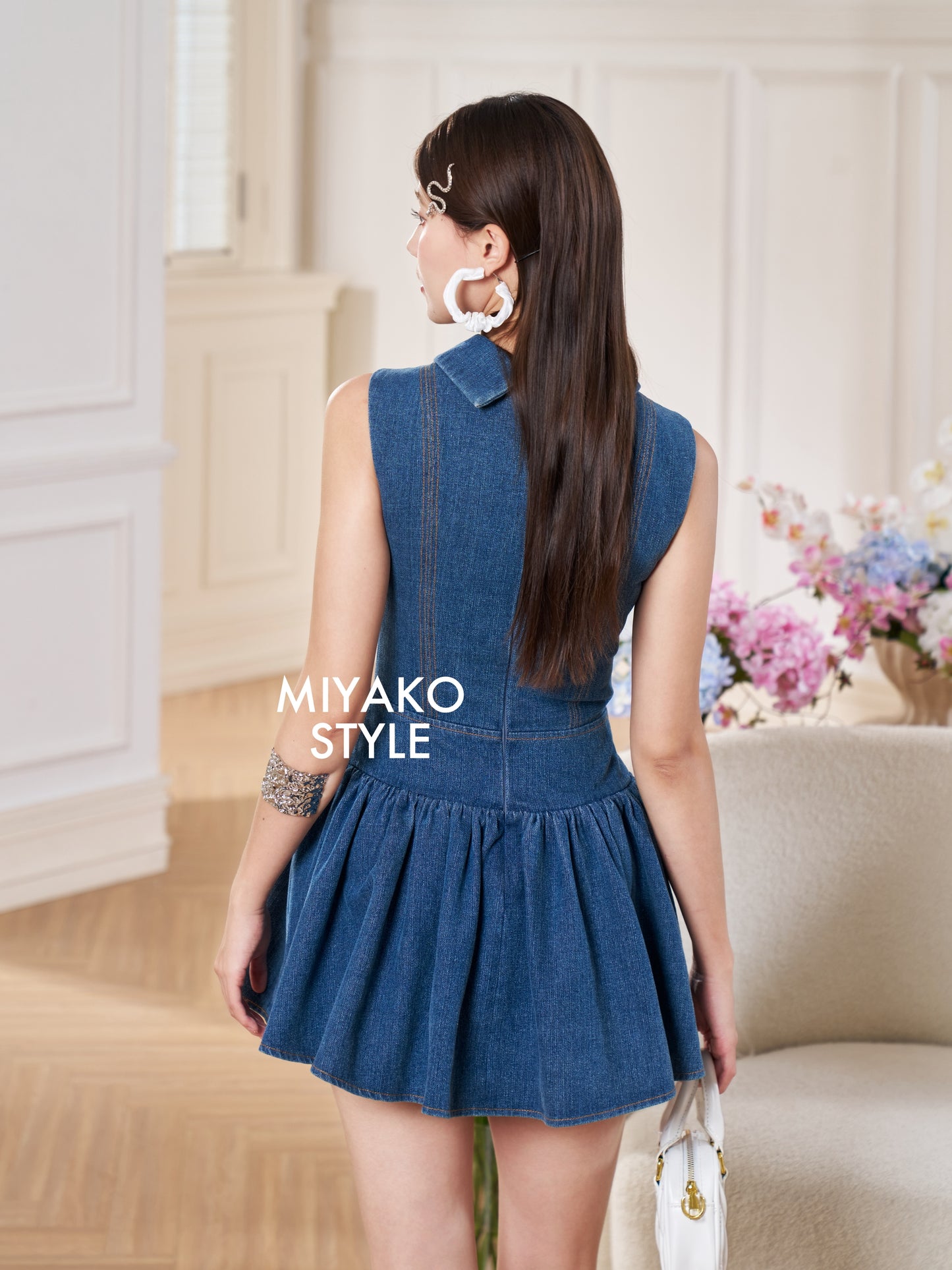 Denim Chic Mini Romper Dress