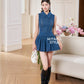 Denim Chic Mini Romper Dress