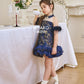 【星辰闪耀】Starlight Detachable Fur Sleeve Girl Dress in Golden Navy 小女孩连身裙