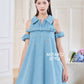 Denim Premium Detachable Sleeve Women Dress