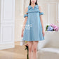 Denim Premium Detachable Sleeve Women Dress