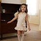 【孔雀开屏】Feather Cheongsam Little Girl Dress in Pink 香槟粉小女孩连身裙