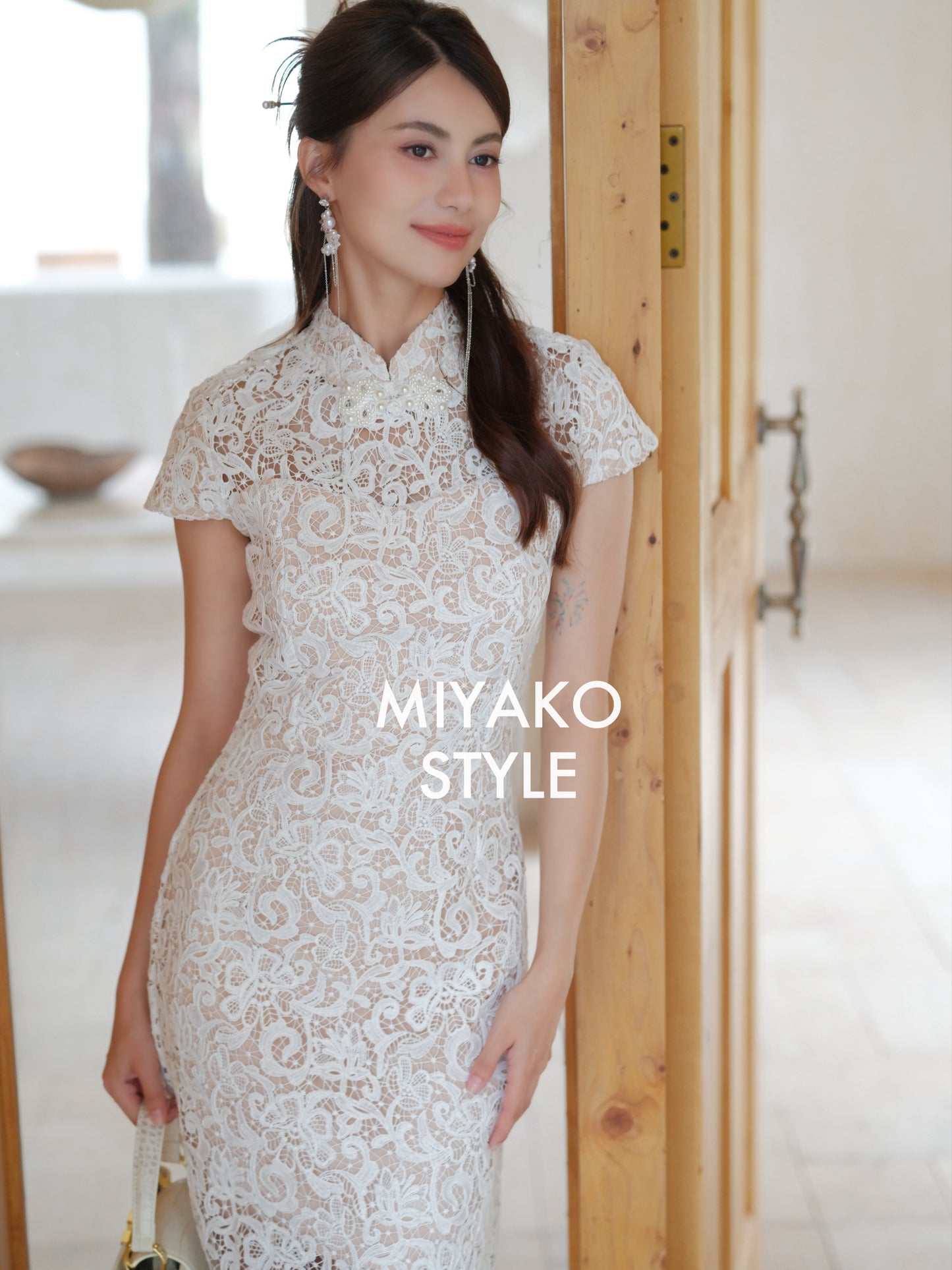 【高级蕾丝】Premium Lace Midi Dress 斗篷连身裙