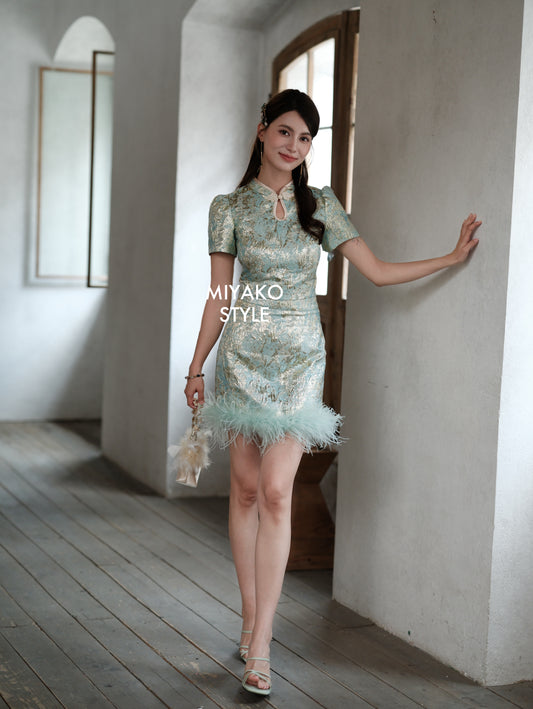 【星光熠熠】Glimmer Cheongsam Top in Green (薄荷绿上衣TOP ONLY)