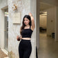 Venus High Waist Flared Pants in Black