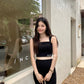 Venus High Waist Flared Pants in Black