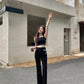 Venus High Waist Flared Pants in Black
