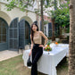 Venus High Waist Flared Pants in Black