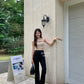 Venus High Waist Flared Pants in Black