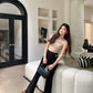 Venus High Waist Flared Pants in Black