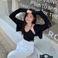 Adele High Waist Long Pants in White