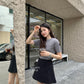 Esther Short Sleeve Knit Top in Grey 灰色针织上衣