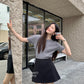Esther Short Sleeve Knit Top in Grey 灰色针织上衣
