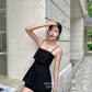 Linen summer short in Black 短裤