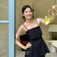 Linen summer short in Black 短裤