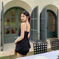 Linen summer short in Black 短裤