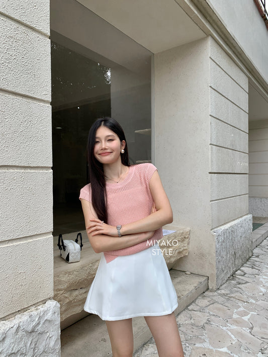 (DEFECT) Caitlyn A Line Mini Skirt in White
