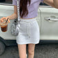 Cheese Mini Skirt in White 白色短裙