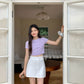 Anna Short Sleeve Crop Top in Purple
