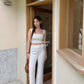 Venus High Waist Flared Pants in White