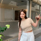 Adele High Waist Long Pants in White