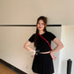 Anna Short Sleeve Crop Top in Black