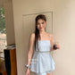 Linen summer short in Blue 短裤