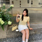 Cheese Mini Skirt in White 白色短裙