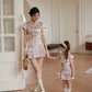 【小女团】Roseanne Cheongsam Girl Skirt in Pink 小女孩粉金色裙子 ( Skirt Only)