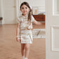 【小女团】Roseanne Cheongsam Girl Skirt in Silver 小女孩银香槟裙子 ( Skirt Only)