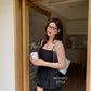 Linen summer short in Black 短裤