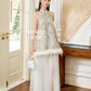 【万事如亿】Billionaire Detachable Sleeve Halter Dress in Ash Beige 米灰色女装挂脖连身裙