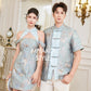 【万事如亿】Billionaire Premium Men Suit Cheongsam in Sea Blue 绿蓝色男唐装