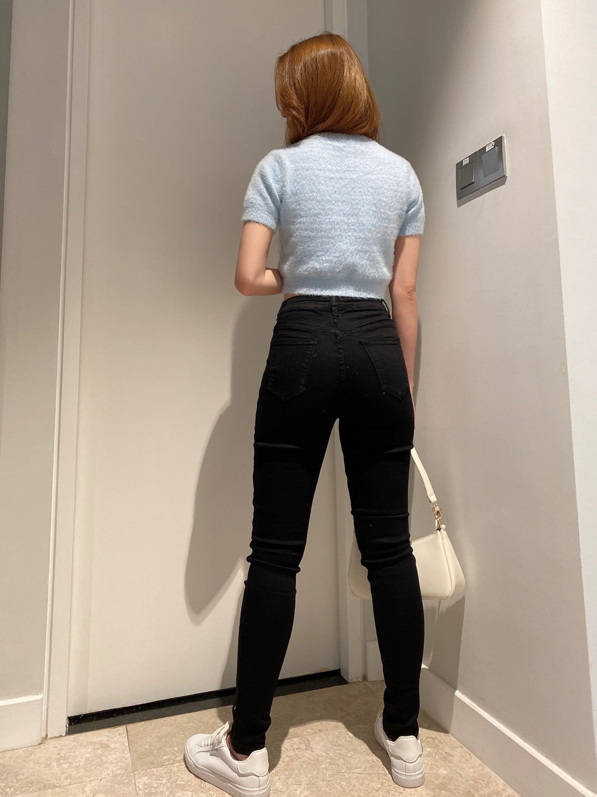 High waist skinny Jean in black