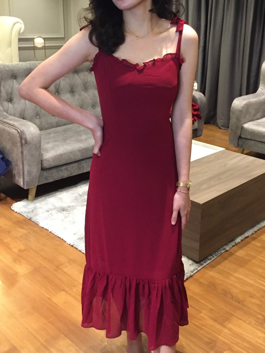 Jenni maxi dress in maroon