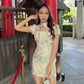 Chic Cheongsam Dress in Green