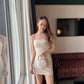 Aimee Cami Mini Dress in Beige