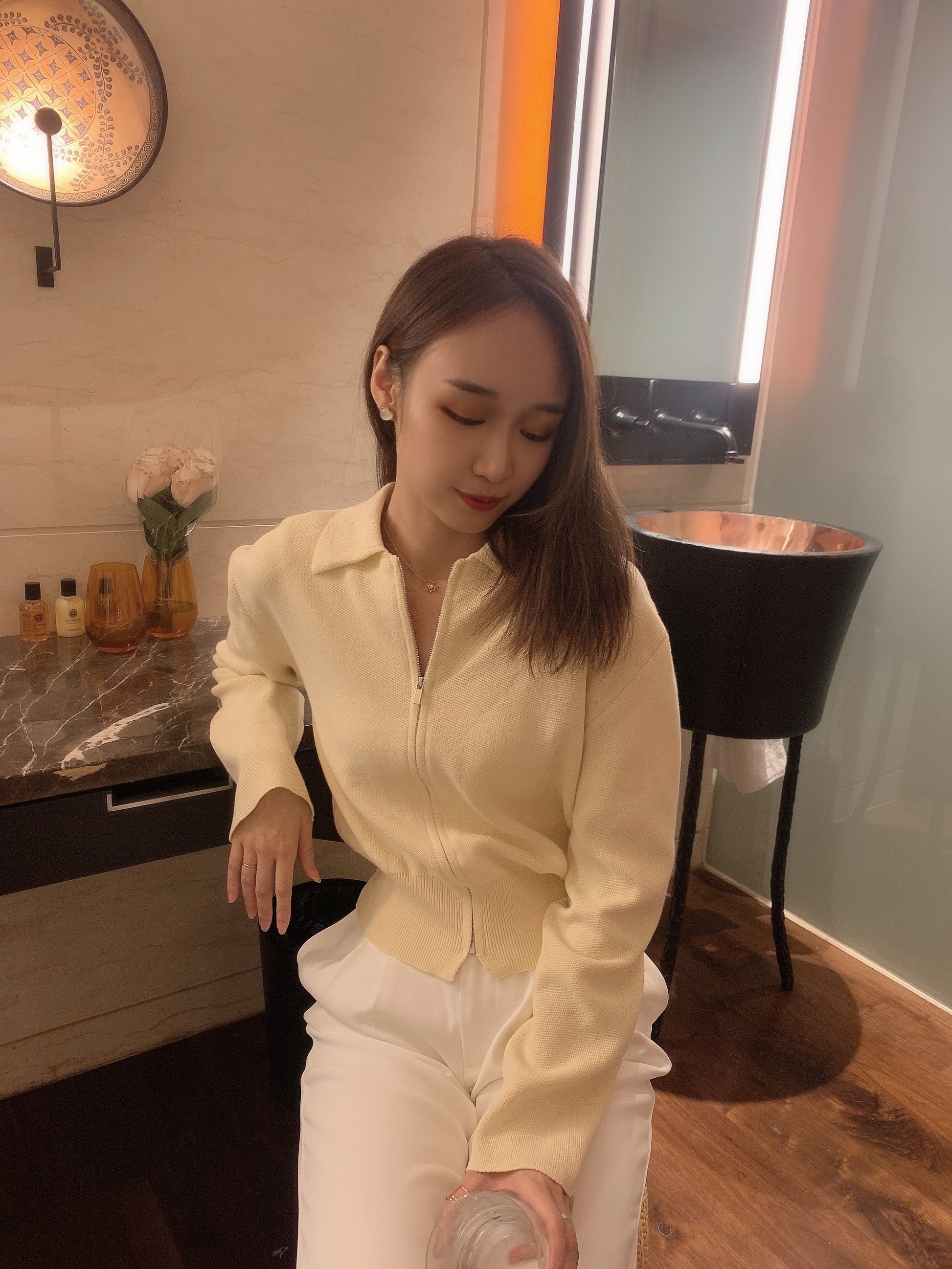 Charlotte knit top in yellow