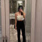 Jacquelyn Furry Crop Top in white