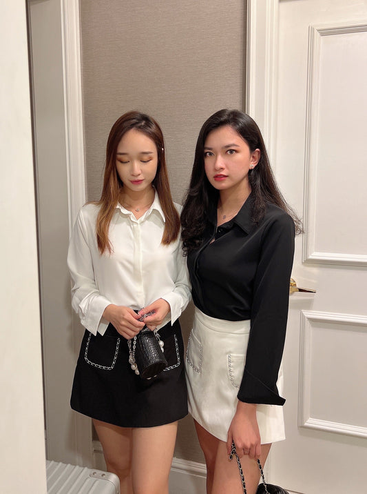 Adele collar shirt in black