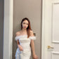 Kathleen furry off shoulder dress