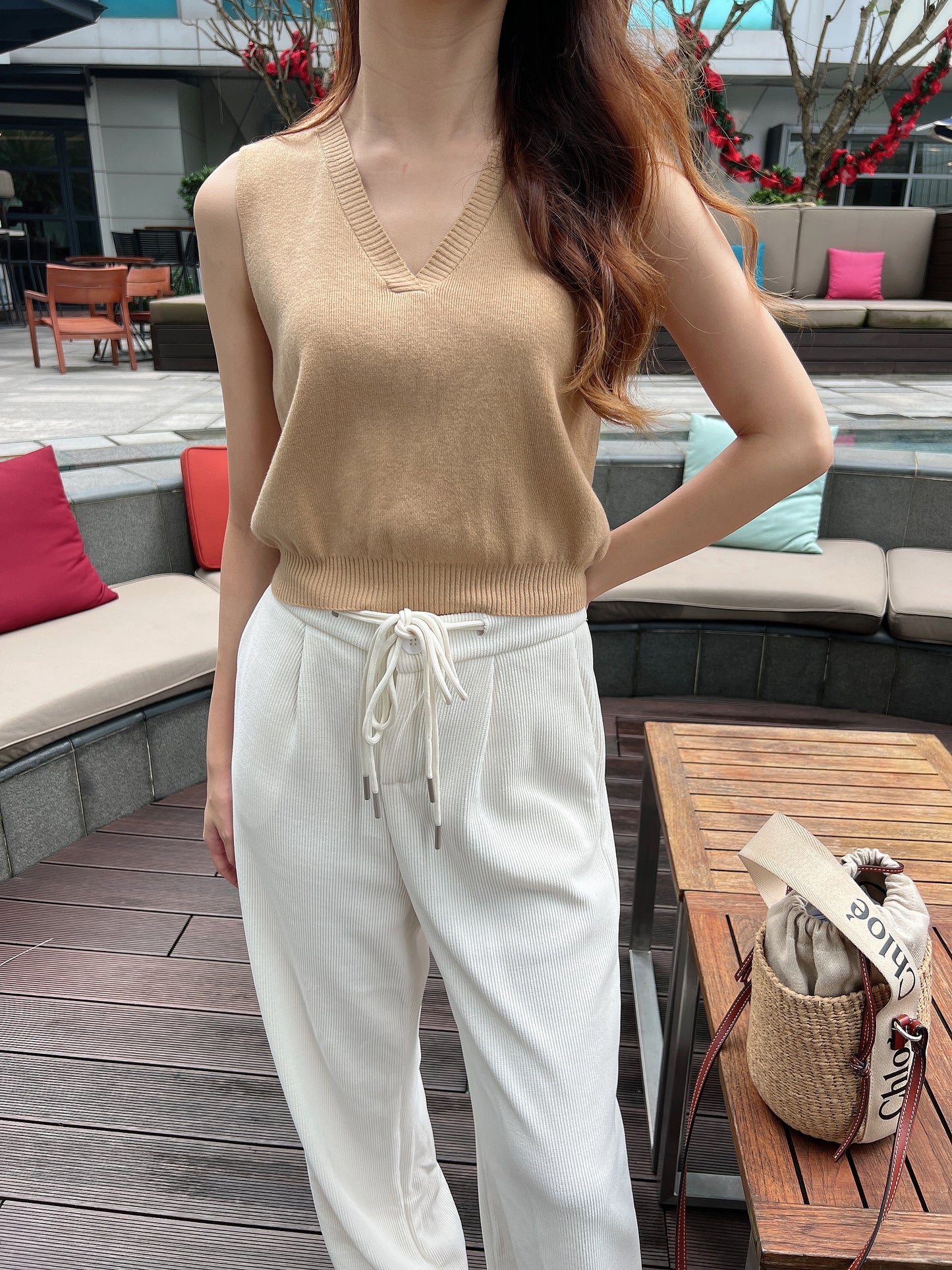 Mable Knit Vest in camel